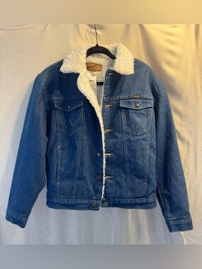 Wrangler Western Fleece Lined Denim Jacket NWT Small